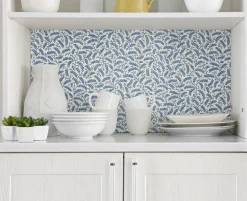 Seabrook French Country Cossette Wallpaper - Denim Wash