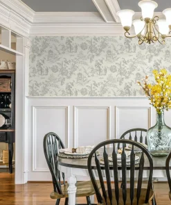 Seabrook French Country Colette Chinoiserie Wallpaper - French Grey