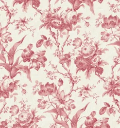 Seabrook French Country En Rose Wallpaper - Cranberry