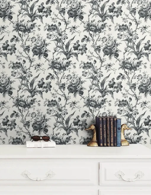 Seabrook French Country En Rose Wallpaper - Poppy Seed