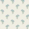 Seabrook French Country Lotus Branch Floral Wallpaper - Blue Bell & Herb