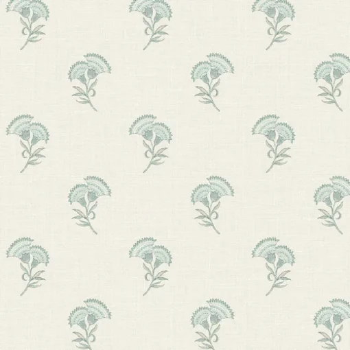 Seabrook French Country Lotus Branch Floral Wallpaper - Minty Meadow & French Grey