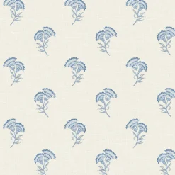 Seabrook French Country Lotus Branch Floral Wallpaper - French Blue