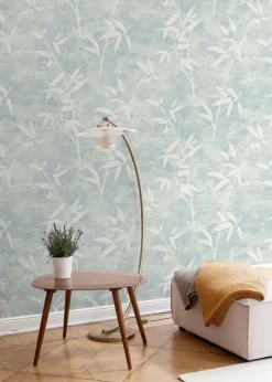 Seabrook Japandi Style Honshu Bamboo Wallpaper - Blue