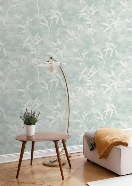 Seabrook Japandi Style Honshu Bamboo Wallpaper - Blue