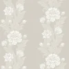 Seabrook Legacy Prints Blooming Stripe Wallpaper - Metallic Pearl