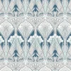 Seabrook Legacy Prints Dragonfly Damask Wallpaper - Aegean Blue & Dewdrop