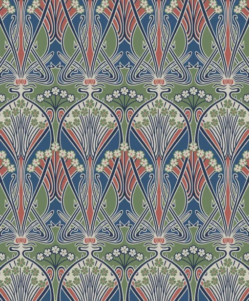 Seabrook Legacy Prints Dragonfly Damask Wallpaper - Mauve & Sage