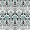 Seabrook Legacy Prints Dragonfly Damask Wallpaper - Ebony & Aqua