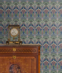 Seabrook Legacy Prints Dragonfly Damask Wallpaper - Mauve & Sage