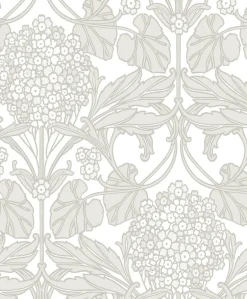 Seabrook Legacy Prints Floral Hydrangea Wallpaper - Pale Oak & Pearl