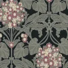 Seabrook Legacy Prints Floral Hydrangea Wallpaper - Ebony & Rose
