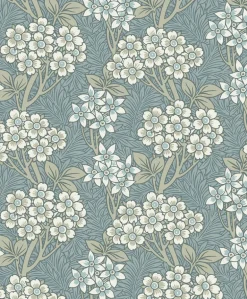 Seabrook Legacy Prints Floral Vine Wallpaper - Stream Blue & Sage