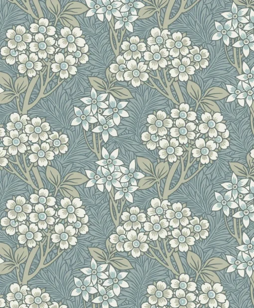 Seabrook Legacy Prints Floral Vine Wallpaper - Stream Blue & Sage
