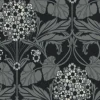 Seabrook Legacy Prints Floral Hydrangea Wallpaper - Ebony & Charcoal