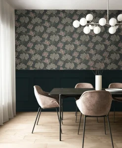 Seabrook Legacy Prints Floral Vine Wallpaper - Smoke & Laurel Green