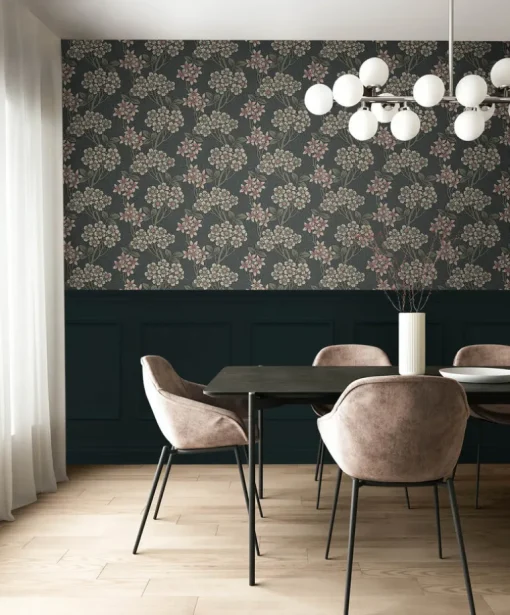 Seabrook Legacy Prints Floral Vine Wallpaper - Smoke & Laurel Green