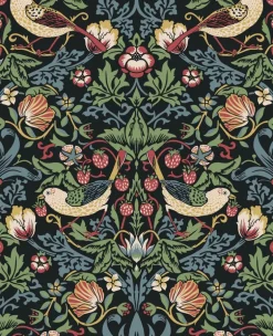 Seabrook Legacy Prints Fragaria Garden Wallpaper - Ebony