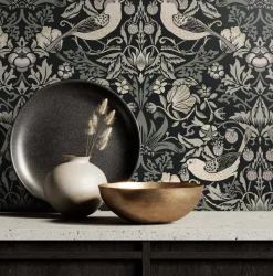 Seabrook Legacy Prints Fragaria Garden Wallpaper - Blacksmith