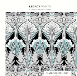 Seabrook Legacy Prints Fragaria Garden Wallpaper - Ebony