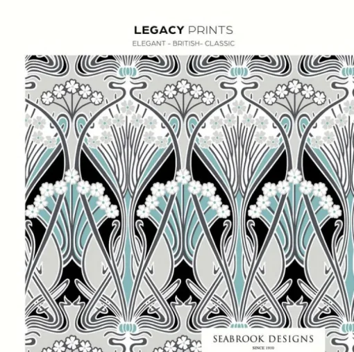 Seabrook Legacy Prints Fragaria Garden Wallpaper - Ebony