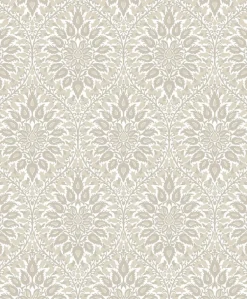 Seabrook Legacy Prints Luna Ogee Wallpaper - Natural Cream