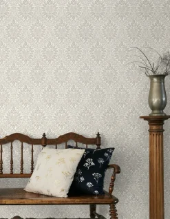 Seabrook Legacy Prints Luna Ogee Wallpaper - Natural Cream