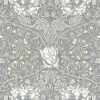 Seabrook Legacy Prints Ogee Flora Wallpaper - Stone Grey & Desert Sand