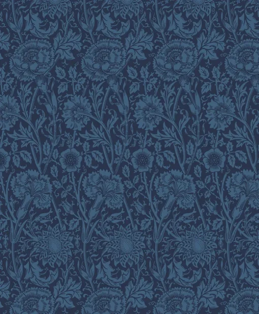 Seabrook Legacy Prints Tonal Floral Trail Wallpaper - Marine Blue