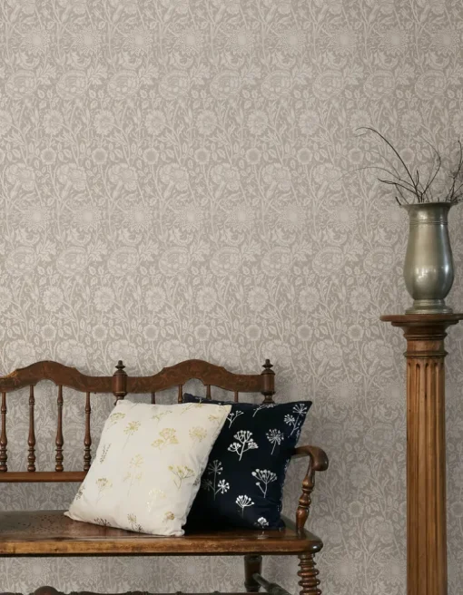 Seabrook Legacy Prints Tonal Floral Trail Wallpaper - Taupe