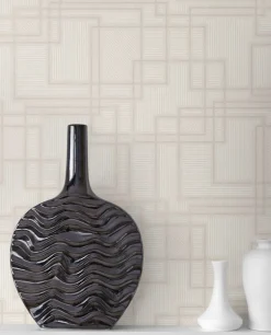 Seabrook Mondrian Bauhaus Wallpaper - Linen