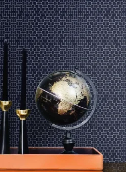 Seabrook Mondrian Capsule Wallpaper - Denim & Silver