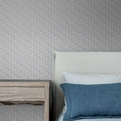 Seabrook Mondrian Deco Spliced Stripe Wallpaper - Ivory & Cobalt