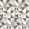 Seabrook Mondrian Lozenge Wallpaper - Steel & Pavestone