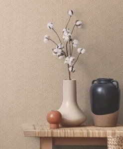 Seabrook Mondrian Spiro Wallpaper - Ivory Terra Cotta