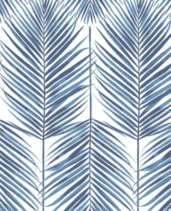 Seabrook Paradise Palm Wallpaper - Coastal Blue
