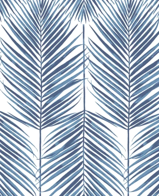 Seabrook Paradise Palm Wallpaper - Coastal Blue
