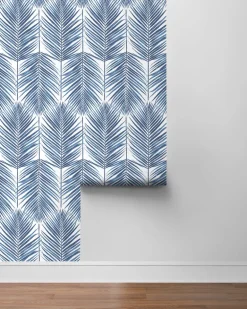 Seabrook Paradise Palm Wallpaper - Coastal Blue
