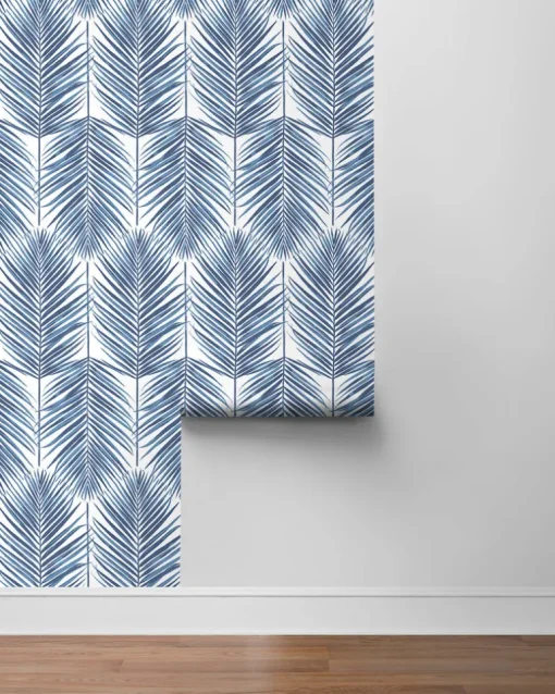Seabrook Paradise Palm Wallpaper - Coastal Blue