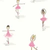 Seabrook Playdate Adventure Tiny Dancers Wallpaper - Pink & White