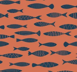 Seabrook Summer House Bay Fish Wallpaper - Coral Reef
