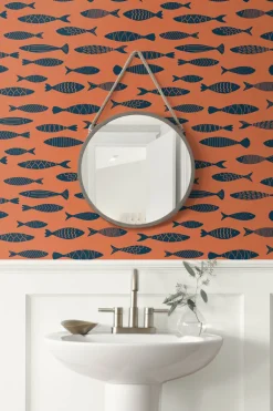 Seabrook Summer House Bay Fish Wallpaper - Coral Reef