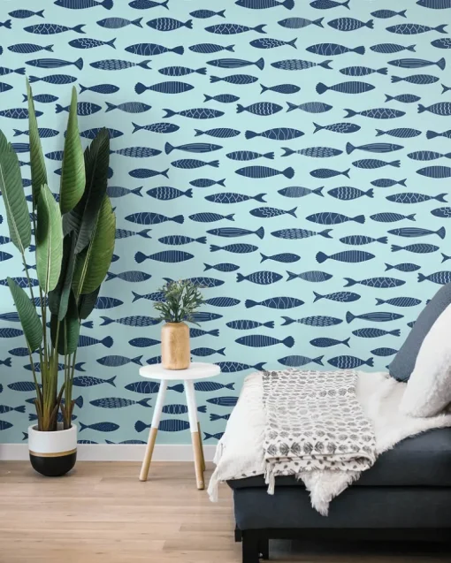 Seabrook Summer House Bay Fish Wallpaper - Bahama