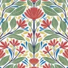 Seabrook Summer House Carmela Folk Floral Wallpaper - Primaries