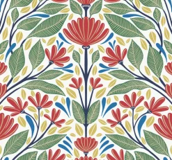 Seabrook Summer House Carmela Folk Floral Wallpaper - Primaries