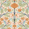 Seabrook Summer House Carmela Folk Floral Wallpaper - Summer Ends