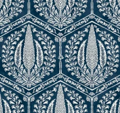 Seabrook Summer House Cyrus Harvest Wallpaper - Rich Navy