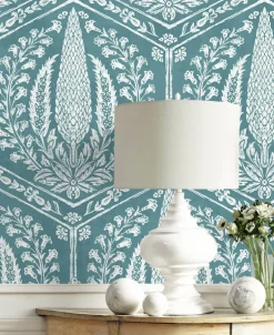 Seabrook Summer House Cyrus Harvest Wallpaper - Mediterranean Blue