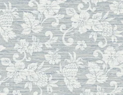 Seabrook Summer House Juno Island Floral Wallpaper - Fantasy Blue