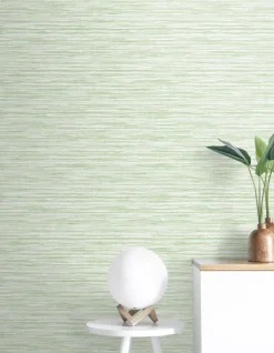 Seabrook Summer House Skye Wave Stringcloth Wallpaper - Baby Lettuce